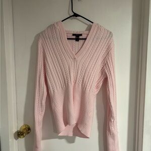 Forever 21 Light Pink V-Neck Sweater